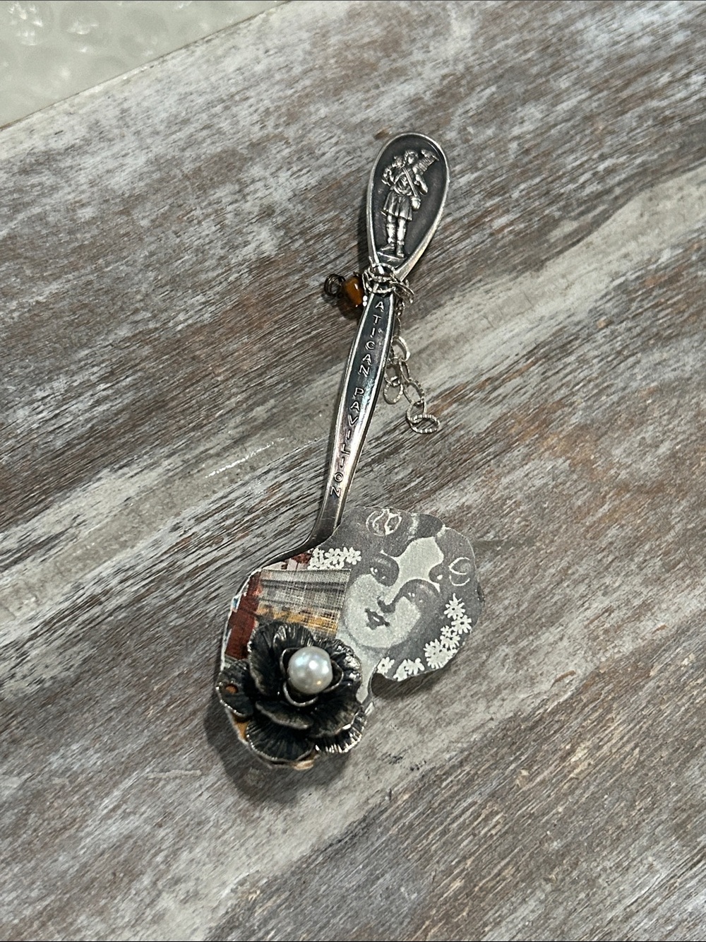 Vintage Spoon with mini collage